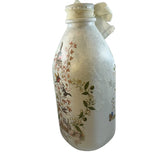 Vintage Altered Upcycled Milk Bottle Vase Cats Kittens Butterflies Floral Cottagecore