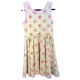 Charlie’s Project Green Floral Sleeveless Twirl Dress Size 7 Pockets New