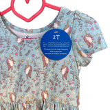 Charlie’s Project Twirl Dress Unicorns Hearts Blue Pockets Size 2T New