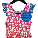 Charlie’s Project Twirl Dress Pink Kitten Ruffles Pockets Size 12-24 Mos New