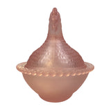 Rose’s Closet Pink Satin Glass Hen on Nest 3 1/2” tall 4 3/4” long New