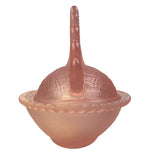 Rose’s Closet Pink Satin Glass Hen on Nest 3 1/2” tall 4 3/4” long New