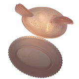 Rose’s Closet Pink Satin Glass Hen on Nest 3 1/2” tall 4 3/4” long New