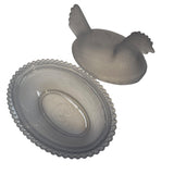 Rose’s Closet Smoke Satin Glass Hen on Nest 3 1/2” tall 4 3/4” long New