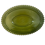 Rose’s Closet Olive Green Satin Glass Hen on Nest 3 1/2” tall 4 3/4” long New