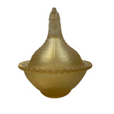 Rose’s Closet Gold Satin Glass Hen on Nest 3 1/2” tall 4 3/4” long New