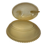 Rose’s Closet Gold Satin Glass Hen on Nest 3 1/2” tall 4 3/4” long New