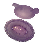 Rose’s Closet Purple Satin Glass Hen on Nest 3 1/2” tall 4 3/4” long New