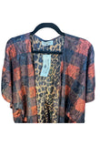Crazy Train Leopard Inside Out Red Black Buffalo Plaid Cardigan One Size