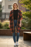 Crazy Train Leopard Inside Out Red Black Buffalo Plaid Cardigan One Size