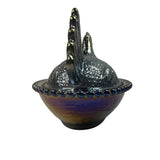 Rose’s Closet Smokey Black Carnival Glass Hen on Nest 3 1/2” tall 4 3/4” long New Chicken