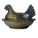 Rose’s Closet Smokey Black Carnival Glass Hen on Nest 3 1/2” tall 4 3/4” long New Chicken