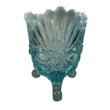 Mosser Eye Winker Aqua Blue Opalescent Spooner Candy Dish Vase New