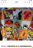 Oh Snap Drill Clothing Mens Size L Colorful Comic Cartoon Art Polyester Preworn Button Front