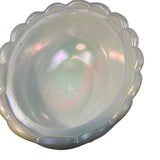 Mosser Bunny On Basket Nest White Carnival Glass Rabbit Covered Dish New USA