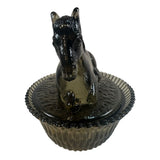 Rosso Smoke Satin Split Ribbed Base Pony Horse on a Basket New