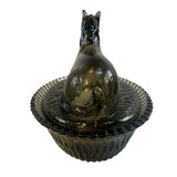 Rosso Smoke Satin Split Ribbed Base Pony Horse on a Basket New