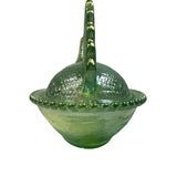 Rose’s Closet Green Carnival Glass Hen on Nest Chicken 3 1/2” tall 4 3/4” long New