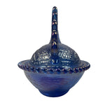 Rose’s Closet Blue Carnival Glass Hen Chicken on Nest 3 1/2” tall 4 3/4” long New