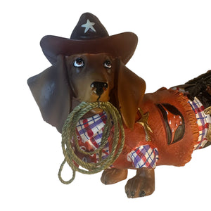 Westland Hot Diggity Dachshund Cow Girl 2008 Cowgirl Weiner Dog 16582 Figurine Texas