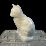 Mosser White Milk Glass Fluffy Kitten Cat  Figure Marked New USA