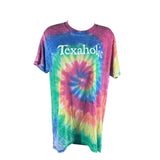 Texaholic Texas Classic Tie-Dye T-shirt Sheer Weight Unisex Size M Hippie Boho