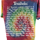 Texaholic Texas Classic Tie-Dye T-shirt Sheer Weight Unisex Size M Hippie Boho