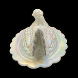 Hen On Nest Carnival Milk Glass 7” Mosser New Vintage Farmhouse Style Candy Dish