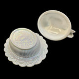 Hen On Nest Carnival Milk Glass 7” Mosser New Vintage Farmhouse Style Candy Dish