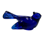 Cobalt Blue Art Glass Bird Mosser USA  3” Gift New