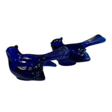 Cobalt Blue Art Glass Bird Mosser USA  3” Gift New