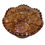 Mosser Finger Bowl Rose Gold Carnival Glass Star Pattern New USA 3.5” Tall