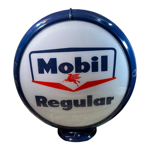 Mobil Regular Reproduction Gas Pump Globe Glass Lenses Petroliana Gasoline New