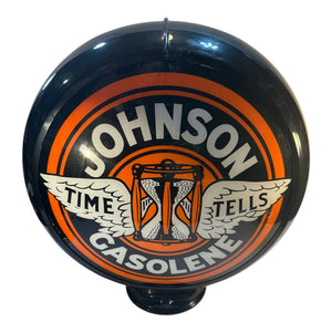 Johnson Gasolene Reproduction Gas Pump Globe Glass Lens Petroliana Gasoline New