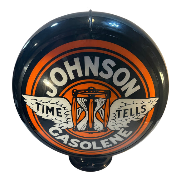 Johnson Gasolene Reproduction Gas Pump Globe Glass Lens Petroliana Gasoline New