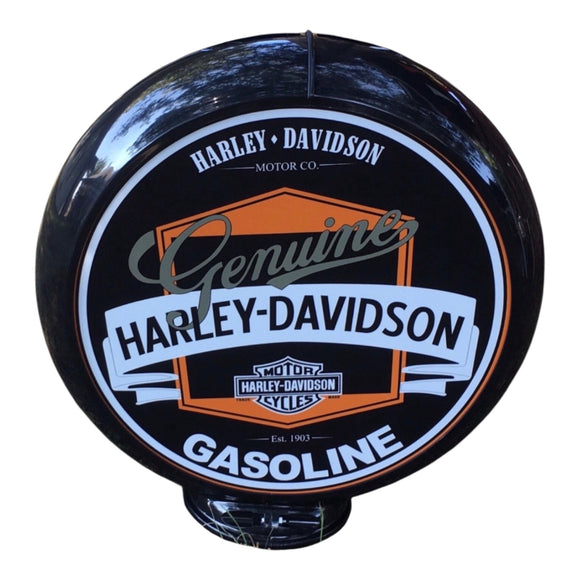 Harley-Davidson 1903 Gasoline Reproduction Poly Plastic Gas Pump Globe - Black frame