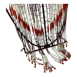 Collar Waterfall Red White Multi Strand Handmade Seed Bead Statement Necklace