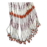 Collar Waterfall Red White Multi Strand Handmade Seed Bead Statement Necklace