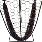 Purple Multi Strand Seed Bead Layered Statement Necklace Vintage Jewelry