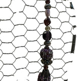 Purple Multi Strand Seed Bead Layered Statement Necklace Vintage Jewelry