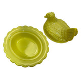 Hen On Nest Dandelion Glass 7” Mosser New Vintage Farmhouse Style Candy Dish Partially Glows