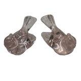 Clear Pink Art Glass Bird Set of 2 Mosser USA  3” Gift New Mother Teacher Sister Daughter