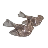Clear Pink Art Glass Bird Set of 2 Mosser USA  3” Gift New Mother Teacher Sister Daughter