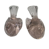 Clear Pink Art Glass Bird Set of 2 Mosser USA  3” Gift New Mother Teacher Sister Daughter