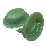 Mosser Hen on Nest Art Glass Jadeite Green Chicken 7” New Farmhouse Covered Dish USA