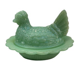 Mosser Hen on Nest Jadeite Green Chicken 7” New Farmhouse Covered Dish USA
