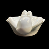 Mosser Art Deco Style Woman White Milk Glass Soap Dish Jewelry Caddie Spoon Rest