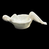 Mosser Art Deco Style Woman White Milk Glass Soap Dish Jewelry Caddie Spoon Rest