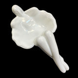 Mosser Art Deco Style Woman White Milk Glass Soap Dish Jewelry Caddie Spoon Rest