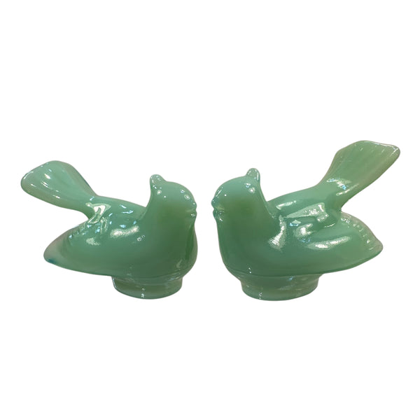 Jade Jadeite Green Art Glass Bird Mosser USA  3” Gift New